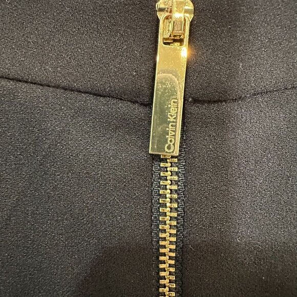 Calvin Klein Bow Neck Sleeveless Sheath Dress Size 6P Black Career Work - Picture 6 of 8